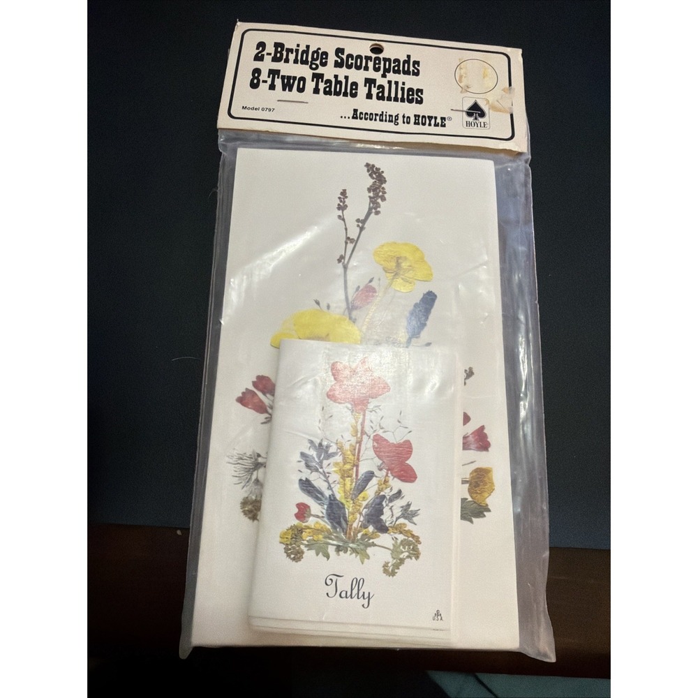Vintage Hoyle 2 Bridge Scorepads & 8 Two Table Tally Cards 1979 Sealed!